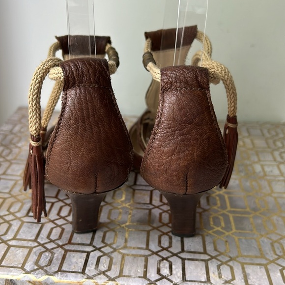 Henry Beguelin Leather Pointed Toe Rope & Tassel Heels Women's size 36.5/6.5 - Picture 6 of 9